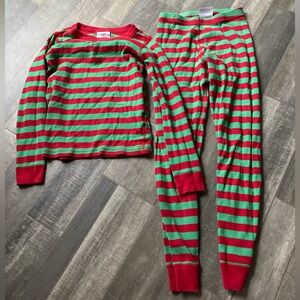 Hanna Andersson Striped Long John PJs Pajamas Christmas Xmas